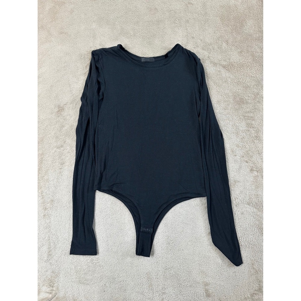 ATM Anthony Thomas Melillo Womens Size M Black Long Sleeve Bodysuits Good‎